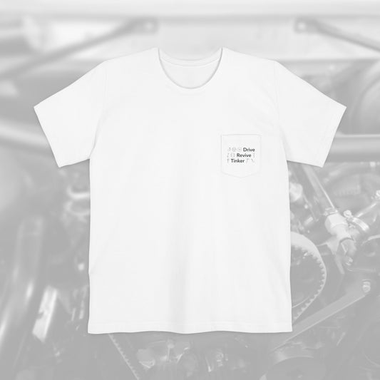 T5 RWD + Drive, Revive, Tinker pocket t-shirt