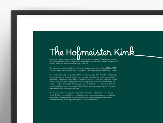 BMW Hofmeister Kink design poster // Vintage Green