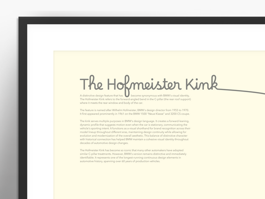 BMW Hofmeister Kink design poster // Vintage White