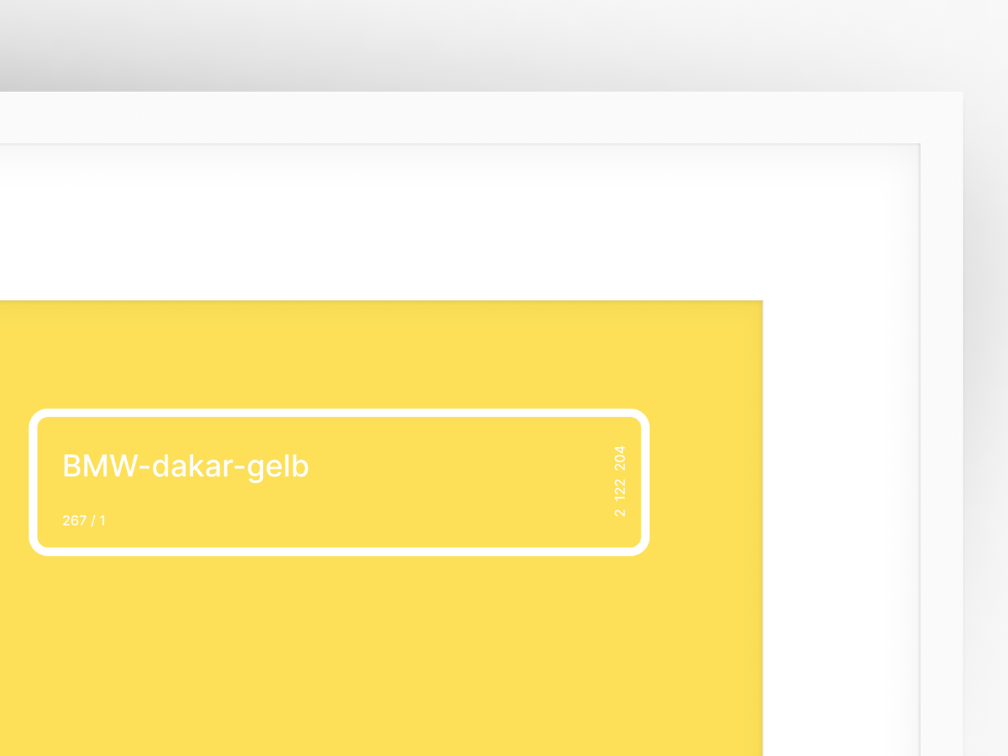 BMW Dakar Yellow paint code poster // BMW-dakar-gelb (267-1)