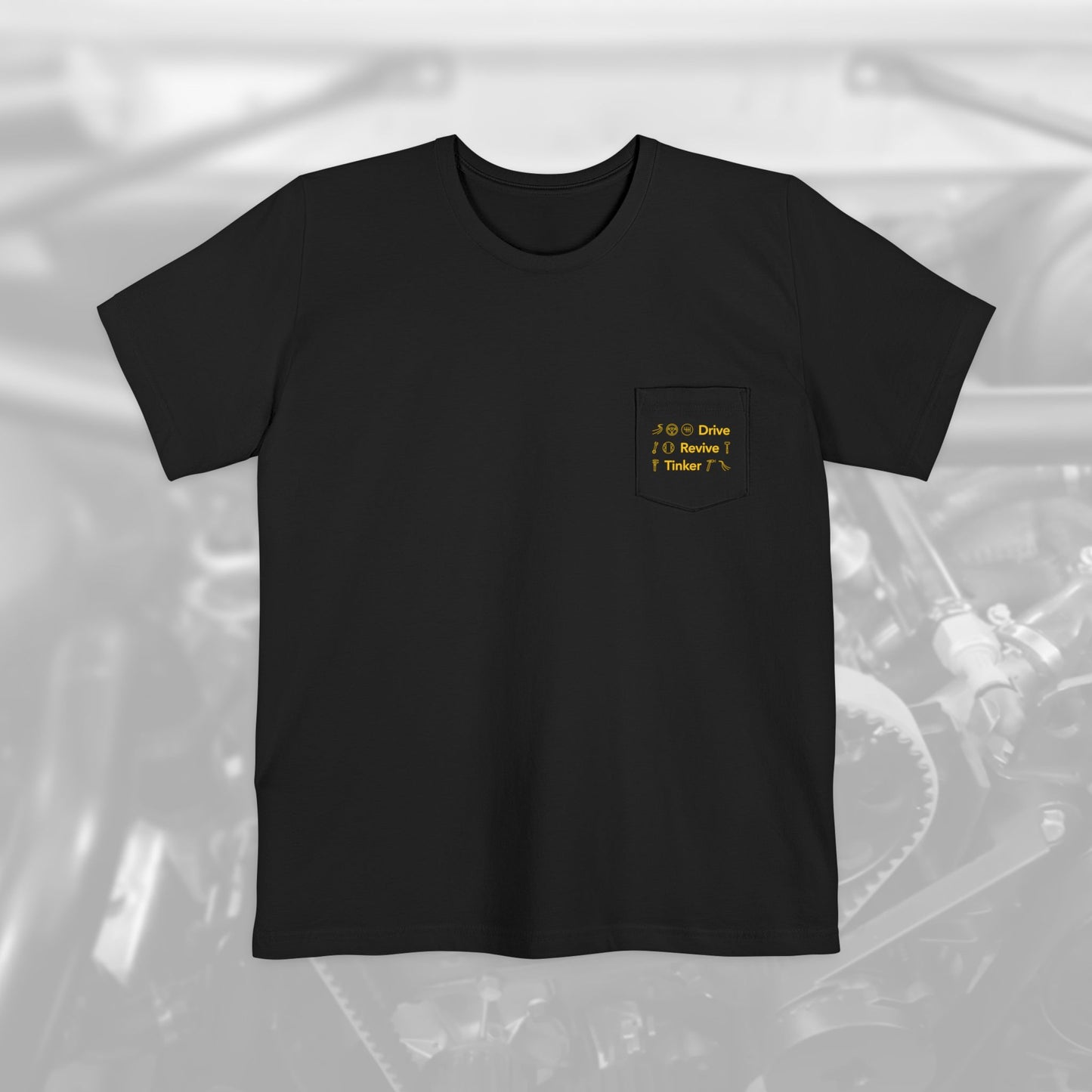 T5 RWD + Drive, Revive, Tinker pocket t-shirt