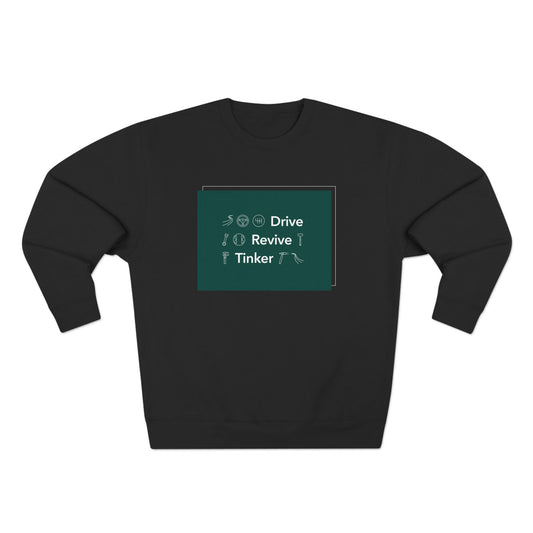 Drive, Revive, Tinker color block sweatshirt