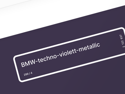 BMW Technoviolet Paint Code Poster /// BMW-techno-violett-metallic (299-4) /// Minimalist Wall Art for Car Enthusiasts