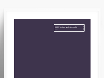 BMW Technoviolet Paint Code Poster /// BMW-techno-violett-metallic (299-4) /// Minimalist Wall Art for Car Enthusiasts