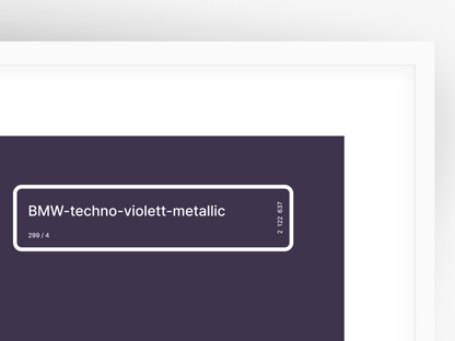 BMW Technoviolet Paint Code Poster /// BMW-techno-violett-metallic (299-4) /// Minimalist Wall Art for Car Enthusiasts