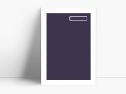 BMW Technoviolet Paint Code Poster /// BMW-techno-violett-metallic (299-4) /// Minimalist Wall Art for Car Enthusiasts