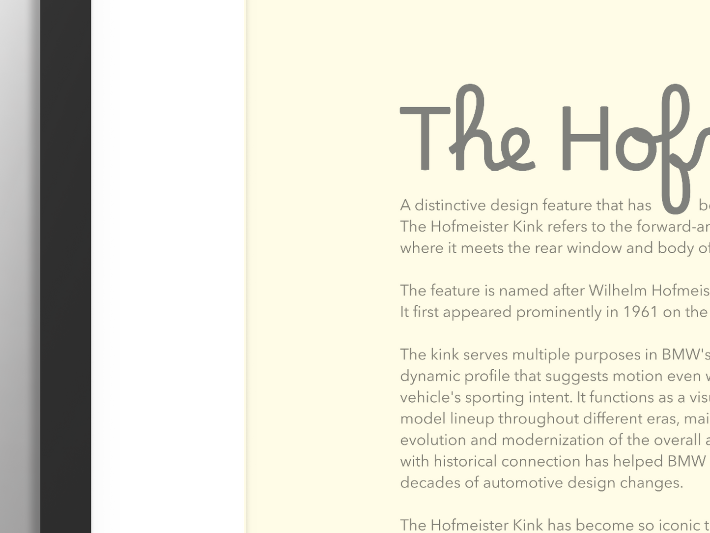 BMW Hofmeister Kink print // Vintage White