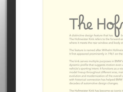 BMW Hofmeister Kink print // Vintage White