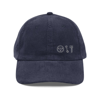 Drive, Revive, Tinker icons corduroy cap
