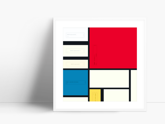 BMW Paint Codes tribute to Mondrian poster